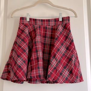 Red Plaid A-Line Skirt